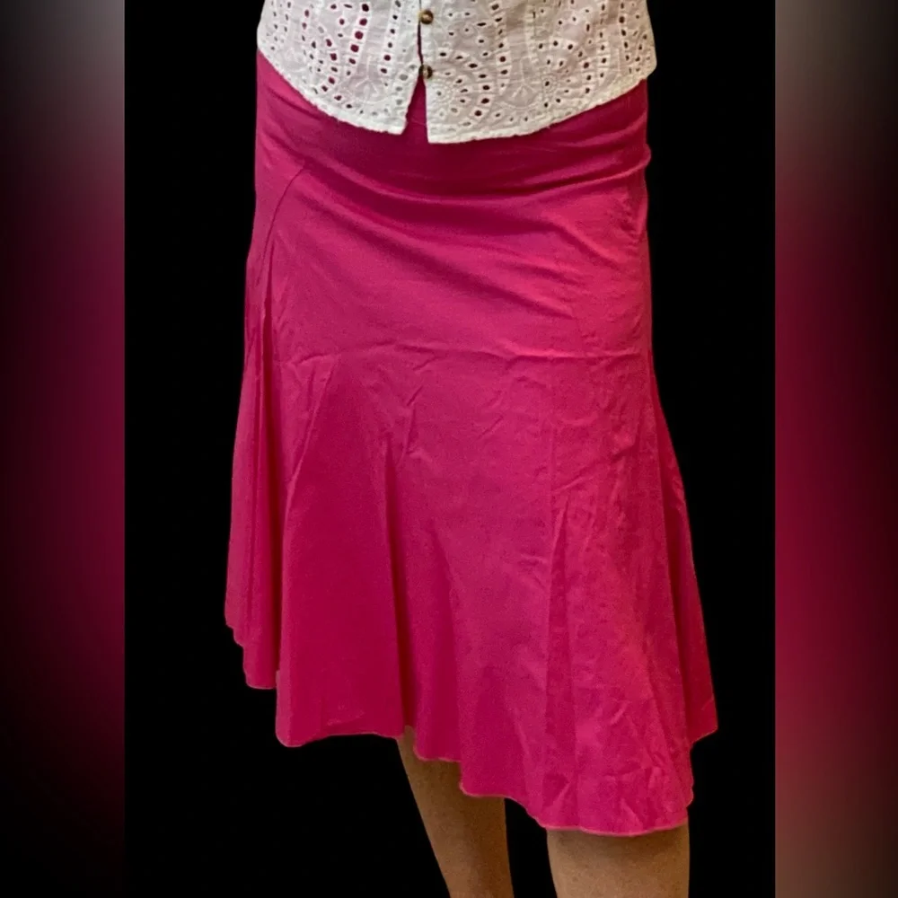 Costa Blanca Hot Pink A-Line Skirt cotton spandex size M summer resort - Picture 3 of 8